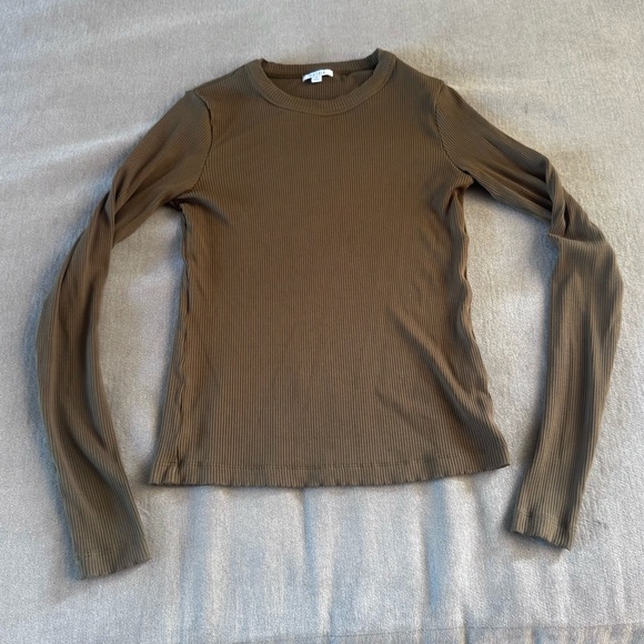 Pistola Dark Green Ribbed Long Sleeve Top - Picture 1 of 5
